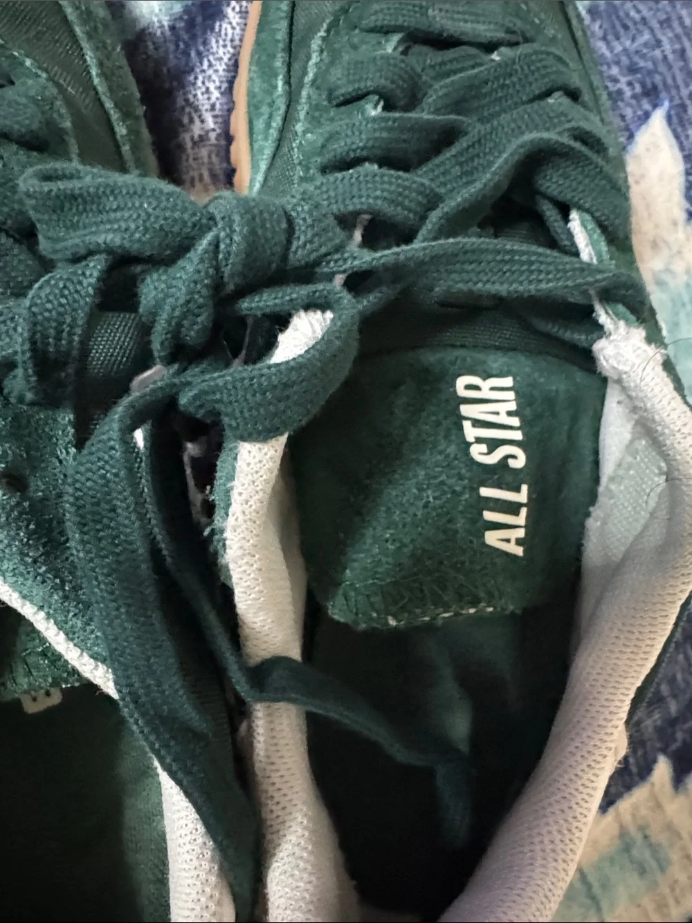 Converse Green Suede and Canvas Sneakers with Gum Sole